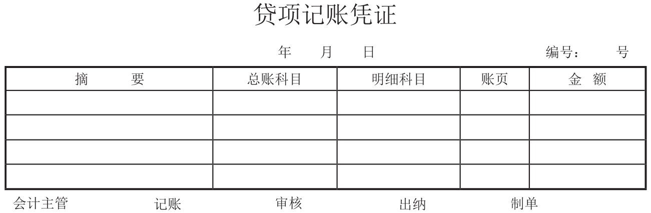 贷项记账凭证的样式