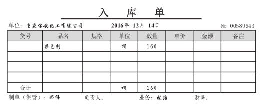 产品入库单