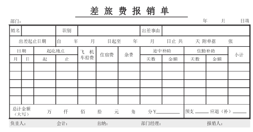 差旅费报销单