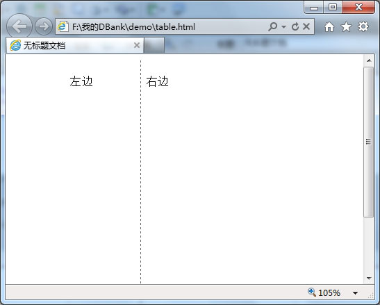 使用表格样式实现网页的垂直分隔